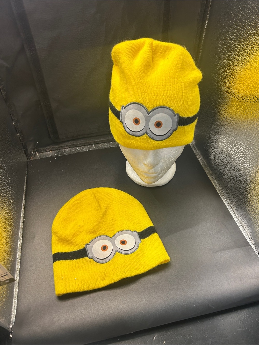 Kids Yellow Minion-Inspired Beanie Hat
